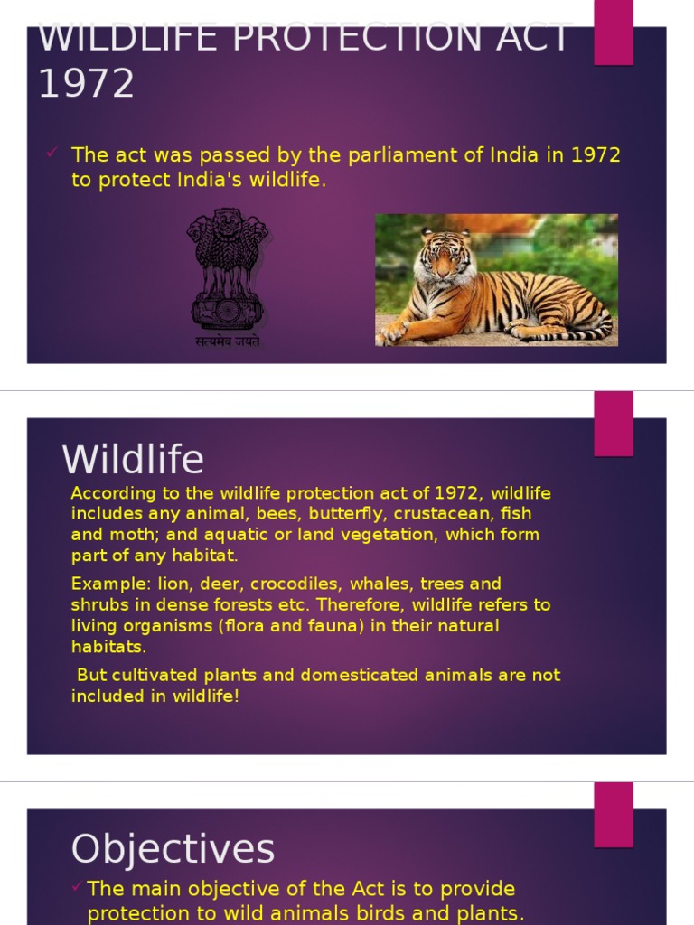 wildlife protection act 1972 | Wildlife | Ecology