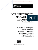 Solutions Manual: Introduction To Management Accounting