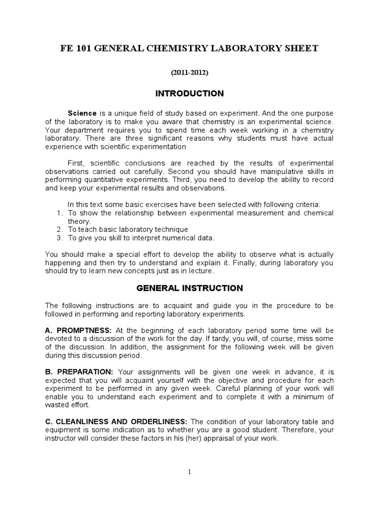 General Chemistry Lab Guide 101 | PDF | Density | Solubility