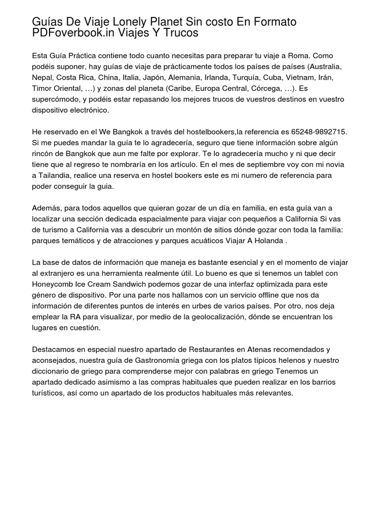 Descargar Guias Lonely Planet Pdf Books
