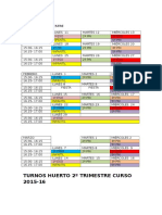 Horario Huerto 2º Trimestre