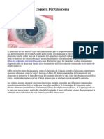 Cómo Prevenir La Ceguera Por Glaucoma
