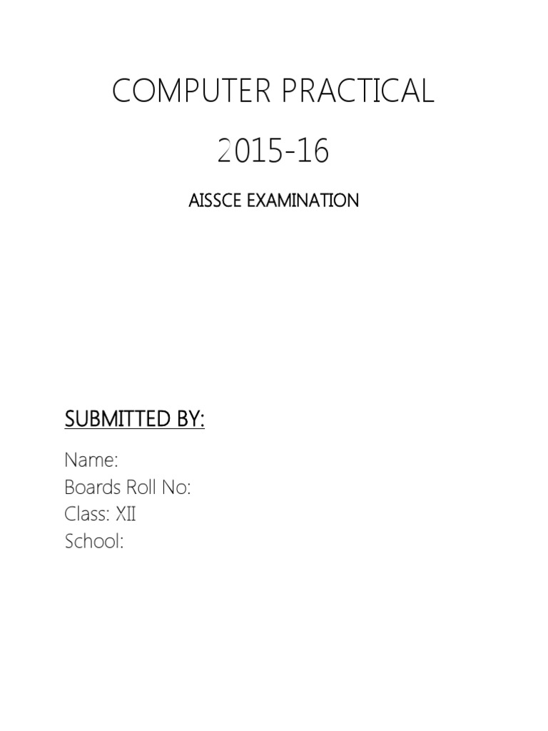 Computer Practical (C++ Programs) For CBSE XII Practical Exams | PDF ...