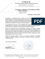 Rechazo Presencia de Policías y Militares en La via Macuma- Taisha Morona Santiago