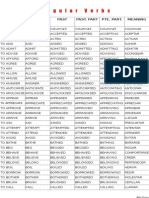 Lista de Verbos Regulares e Irregulares en Ingles