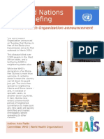 United Nations Briefing: World Health Organization Announcement