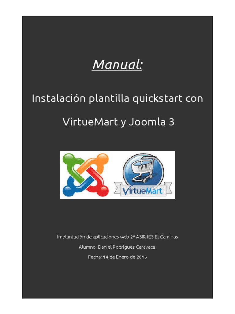 Plantilla Quickstart Joomla Con VirtueMart PDF Joomla Servidor web