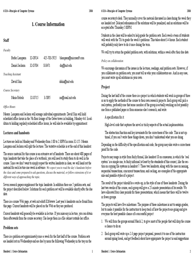 6.826Principles of Computer Systems PDF Sequence Logic