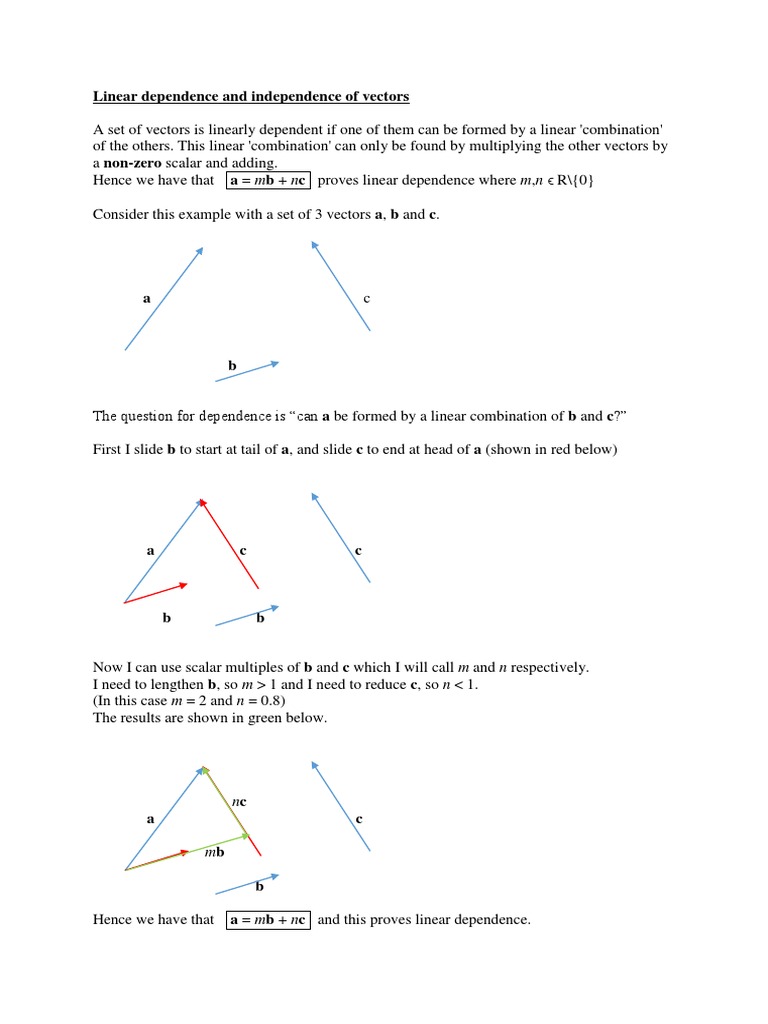 SPEC - Linear Dependence and Independence of Vectors | Euclidean Vector ...