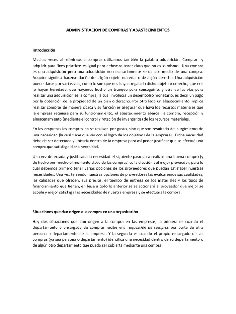 Administración de Compras Eficiente | PDF | Precios | Marketing