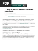 11 Sinais de Que Você Pode Estar Namorando Um Sociopata