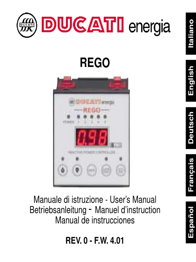 Ducati Rego Regulator Manual de Utilizare PDF