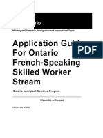 Ontario French Skillworker Guideline