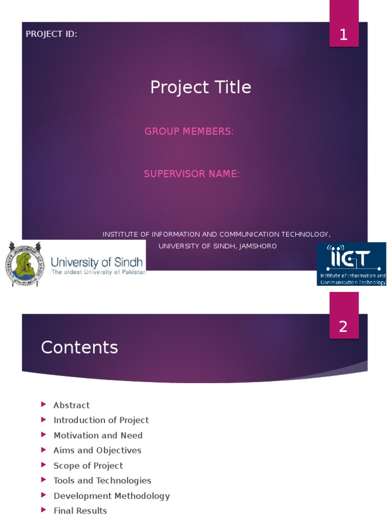 Final Year Project Presentation Guide | PDF | Use Case | Systems Science