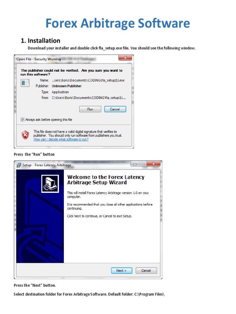 Forex Arbitrage Software Installation Computer Programs User - 