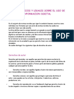 Aspectos Éticos y Legales Sobre El Uso de Información Digital