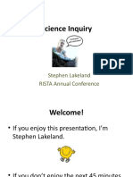 Science Inquiry: Stephen Lakeland RISTA Annual Conference