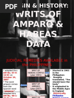 Legal History of The Writ of Amparo & Writ of Habeas Data