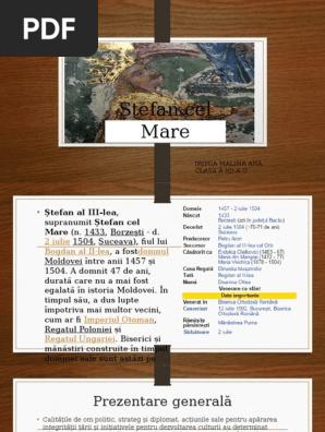 Ètefan Cel Mare Irimia Malina Xiig