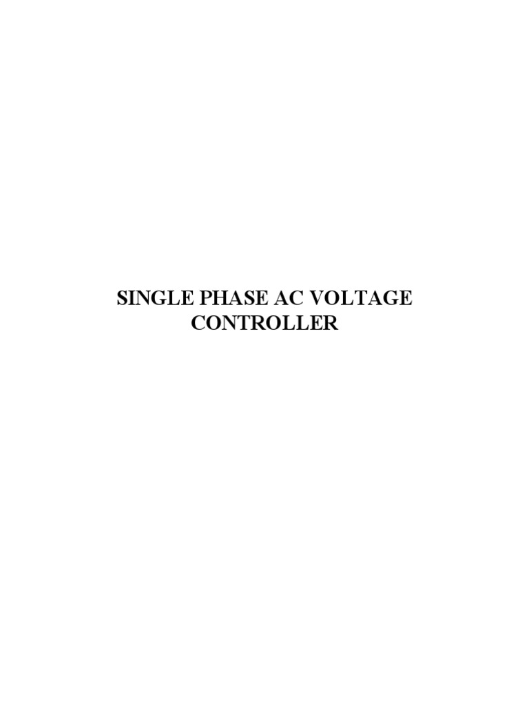 Single Phase AC Voltage Controller Simulation | PDF
