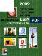 Catalogo Unificado Edifil de Selos Da Espanha Dependiencias Postales 2009