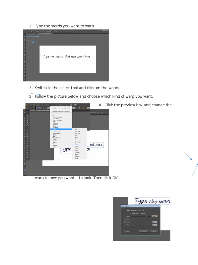 How to Warp Text in Design Software | PDF | Self-Improvement