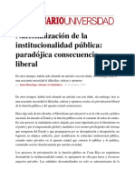 Nacionalización de La Institucionalidad Pública