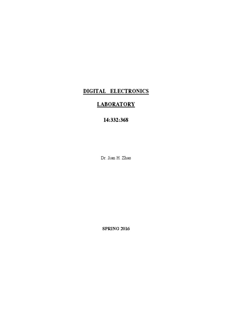 Digital Electronics Lab Manual 2016 | PDF | Cmos | Electronic Circuits