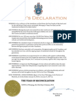 2016 Year of Reconciliation Declaration