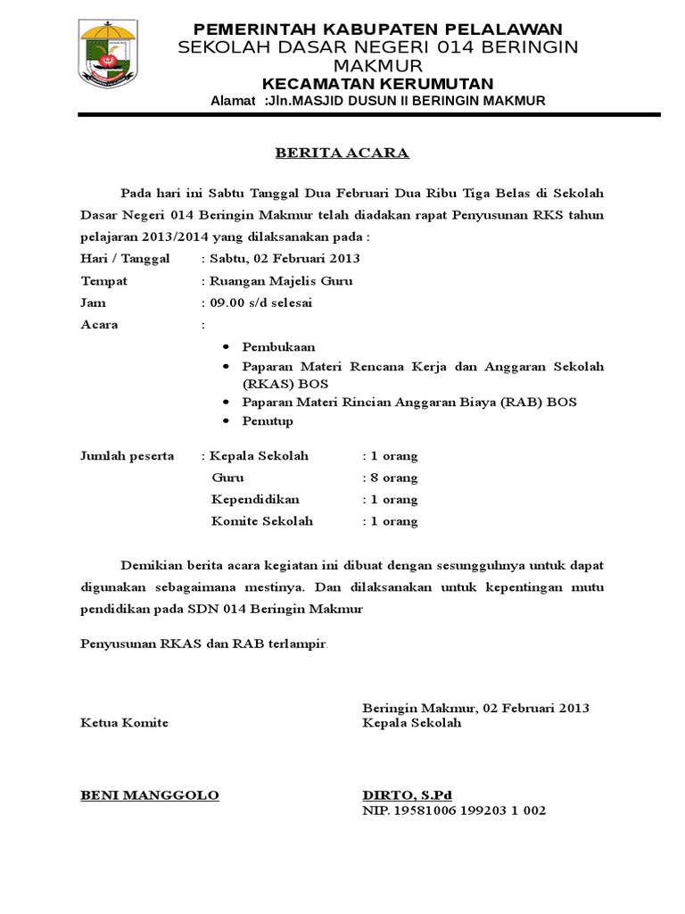 12+ Berita acara rkjm ideas