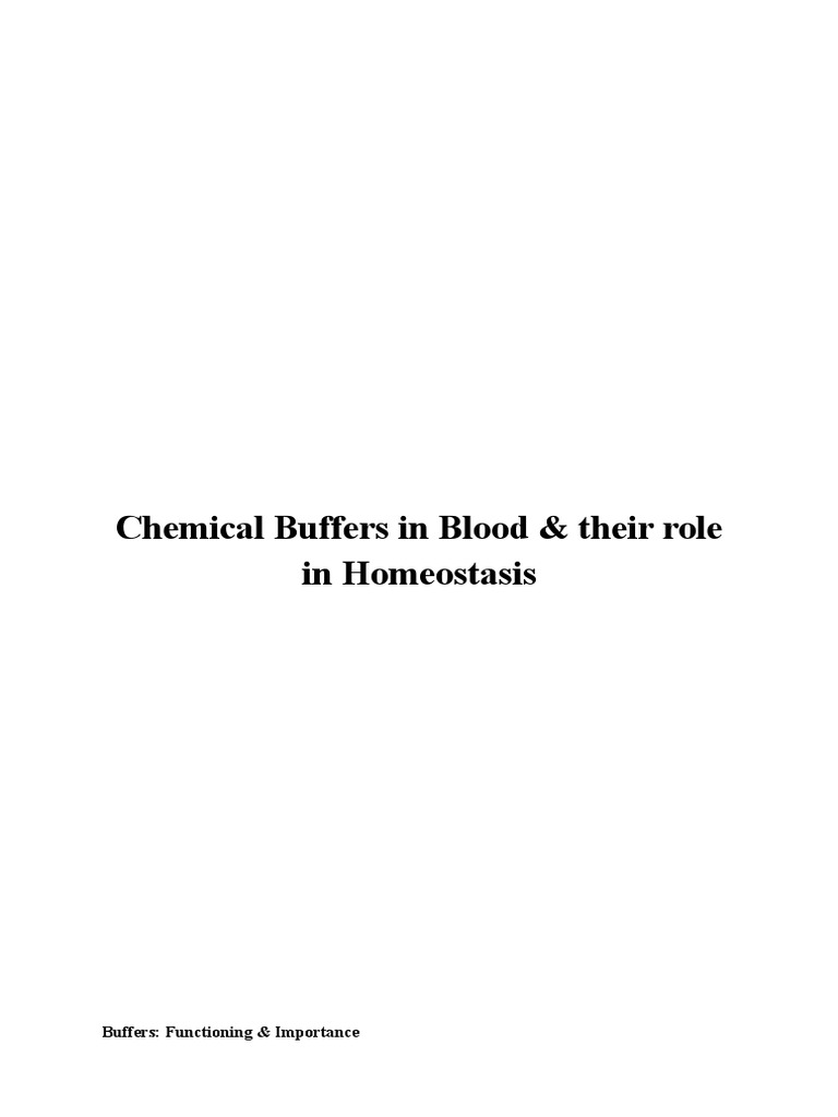 Chemical Buffers in The Blood PDF Buffer Solution Hemoglobin