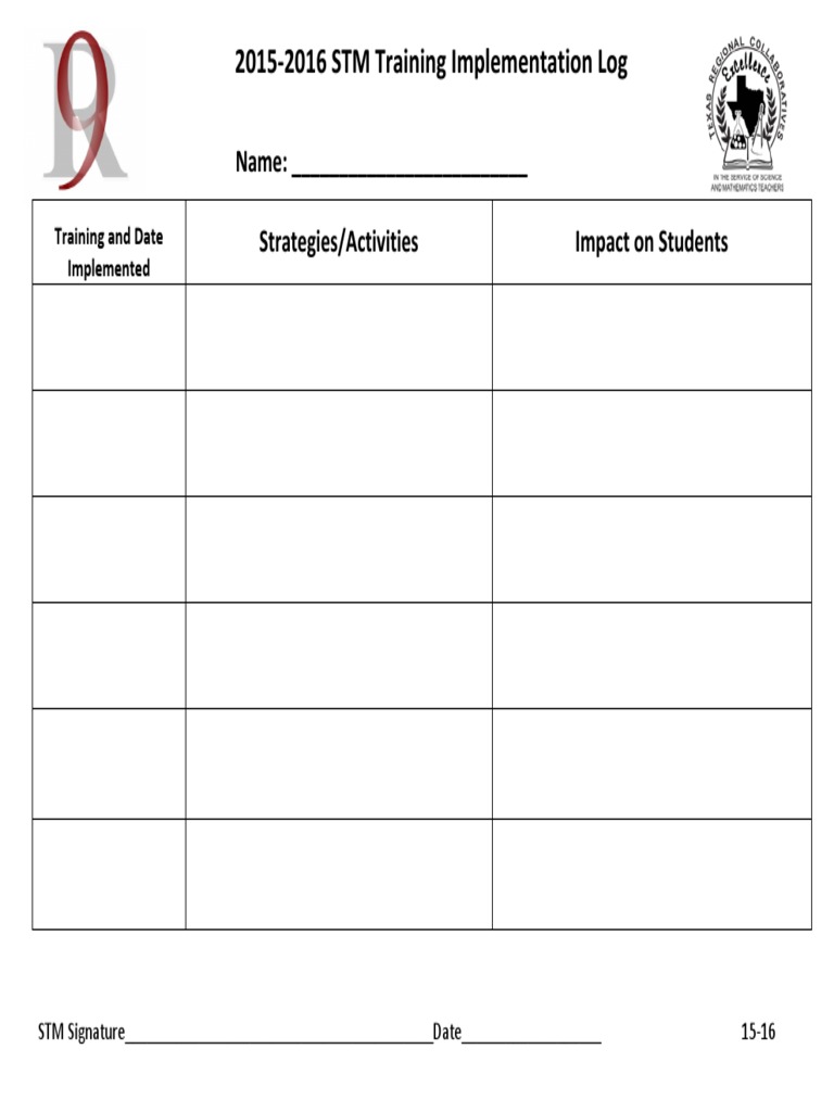 STM Training Implementation Log | PDF