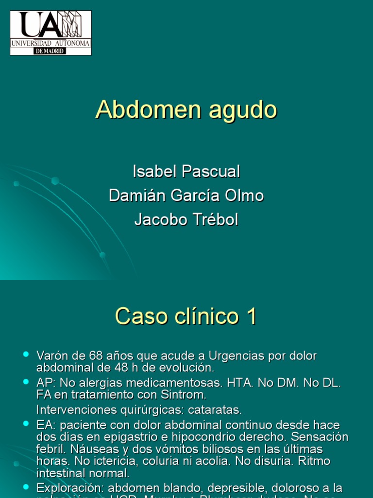 Abdomen Agudo | PDF | Enfermedades digestivas | Epidemiología