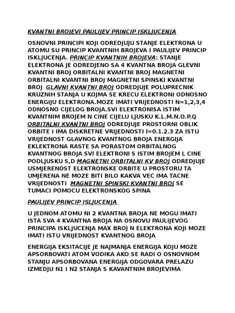 Kvantni Brojevi | PDF