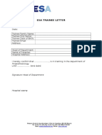 ESA Trainee Letter Template