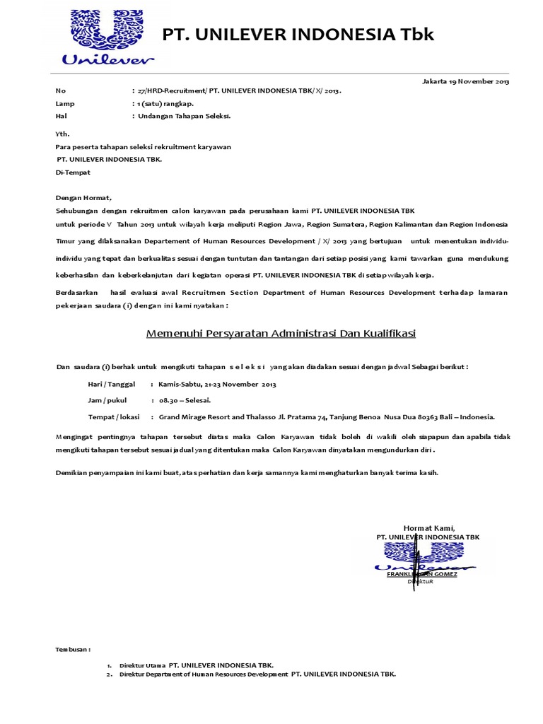 Download 77+ Contoh Surat Surat Lamaran Kerja Unilever Terbaik Dan Terbaru