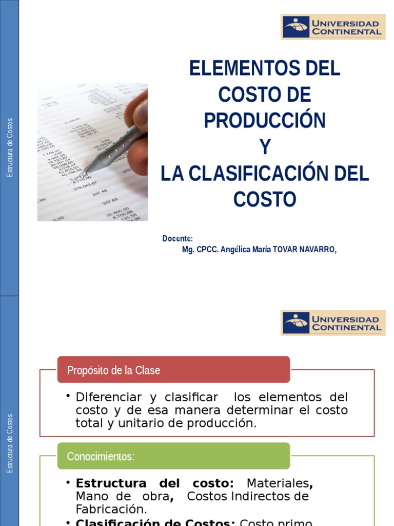 Elementos y Clasificación de Costos | PDF | Costo | Producción y ...