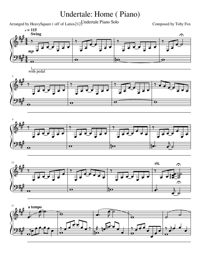 Undertale Home Piano Solo