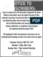 Notice to subscribers