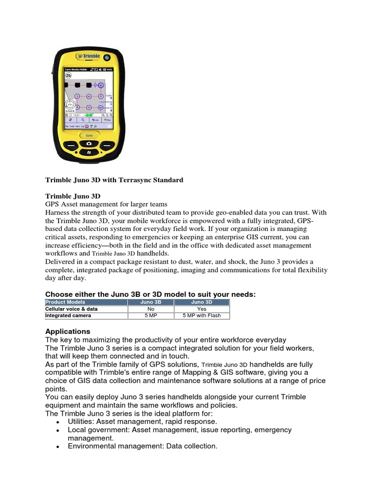 Jual GPS Trimble Juno 3B, 3D With Terrasync Standard 087809762415