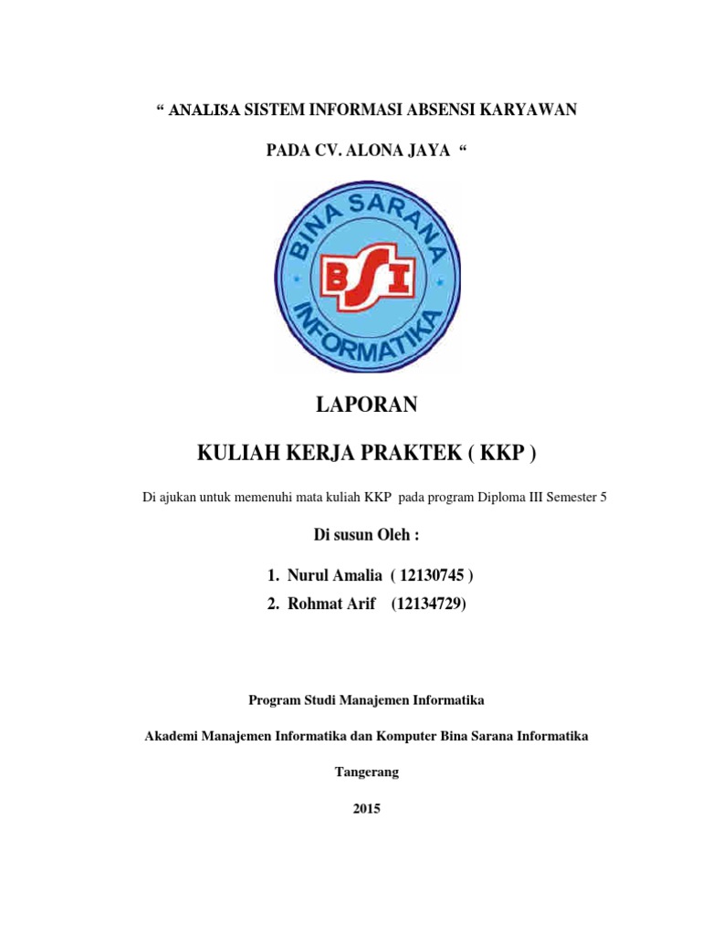 Analisa Sistem Informasi Absensi Karyawan Pdf
