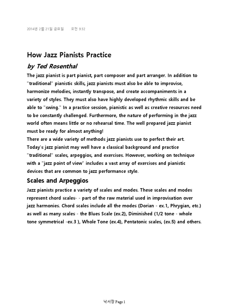 How Jazz Pianists Practice | PDF | Jazz | Piano