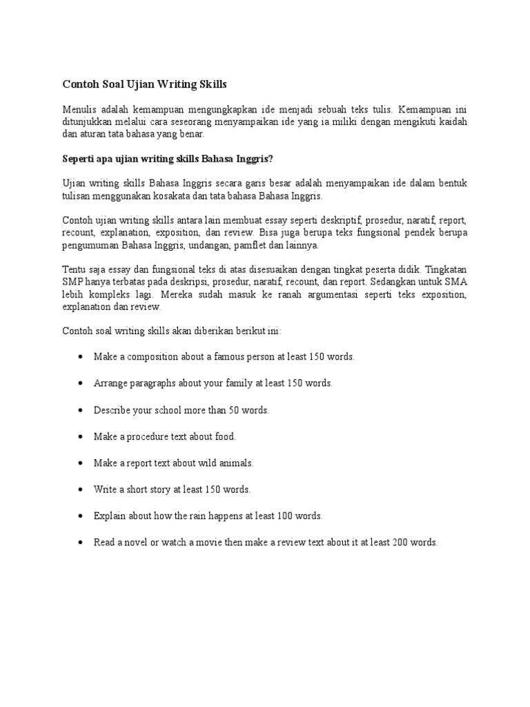 Contoh Soal Writing Report Text Lektur