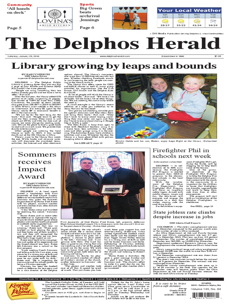 Library Growing by Leaps and Bounds: The Delphos Herald | PDF | Maize ...