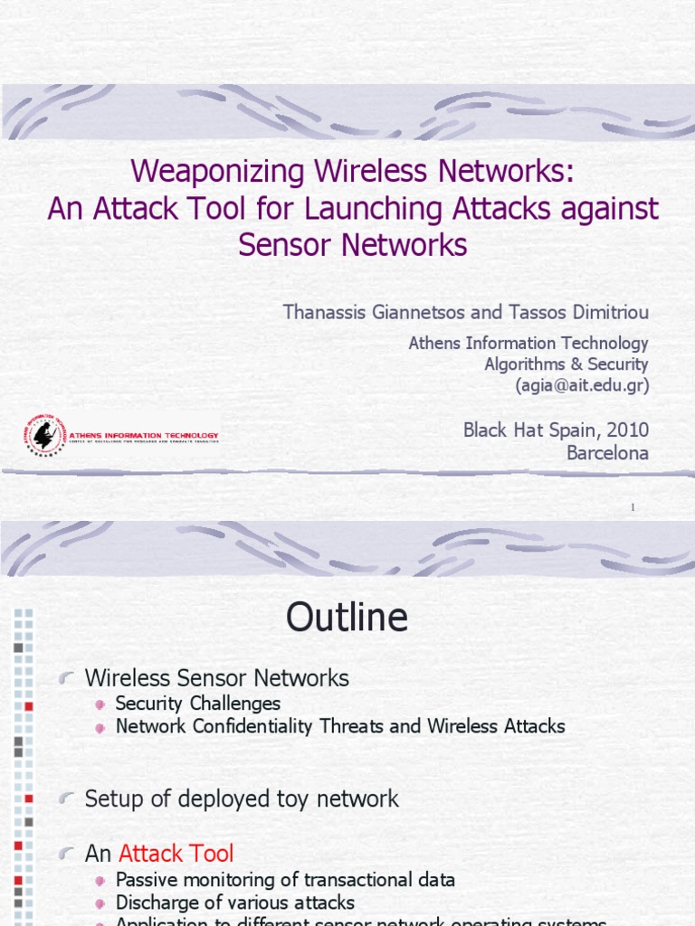 Wireless Sensor Network Attack Tools | PDF | Routing | Wireless Sensor ...