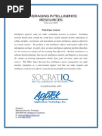 Leveraging Intelligence Resources: White Paper Abstract
