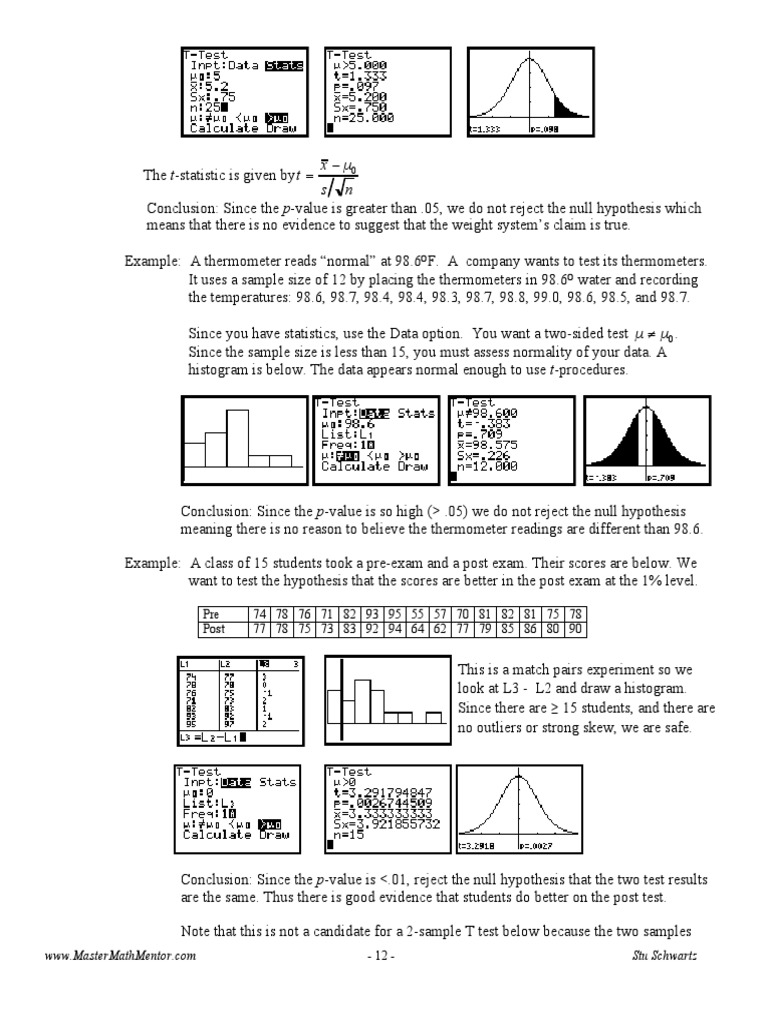 Understanding t-Statistics and Hypothesis Testing | PDF | Science ...