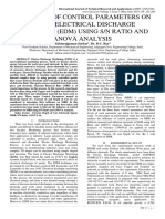 INFLUENCE OF CONTROL PARAMETERS ON MRR IN ELECTRICAL DISCHARGE MACHINING (EDM) USING S/N RATIO AND ANOVA ANALYSIS