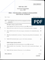 Brlp/Bcaibts: Term-End Exarnination Fune, 2T) Ci9 Fhs-1: Foundation Course in Humanities and Social Sciences