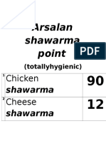 Arsalan Shawarma Point: (Totallyhygienic)